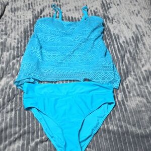 Blue Tankini Swimsuit Set